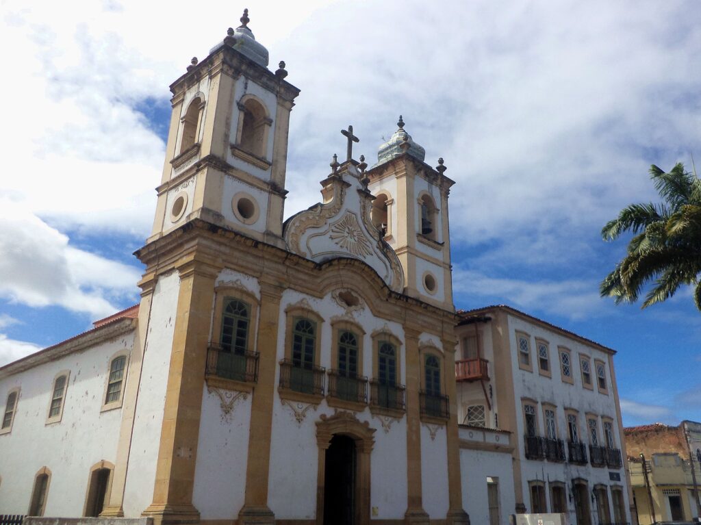 Fachada da Igreja de Nossa Senhora da Corrente no Centro Histórico de Penedo, Alagoas