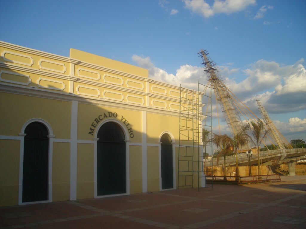 Registro histórico do Mercado Velho e ponte em Rio Branco, Acre