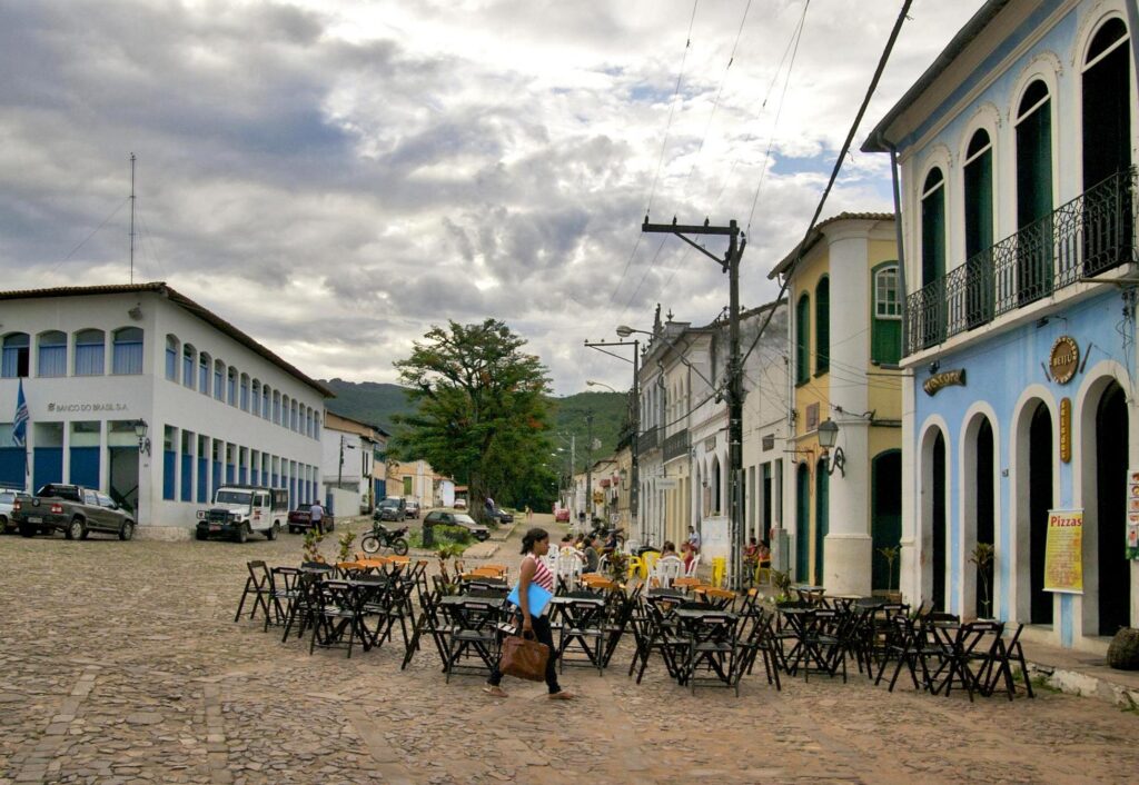 Praça Horácio de Matos no centro histórico de Lençóis, Bahia